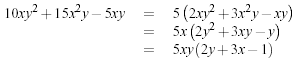 Multi-line equation using a three column table.