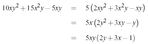 Multi-line equation using a three column table and extra row height.